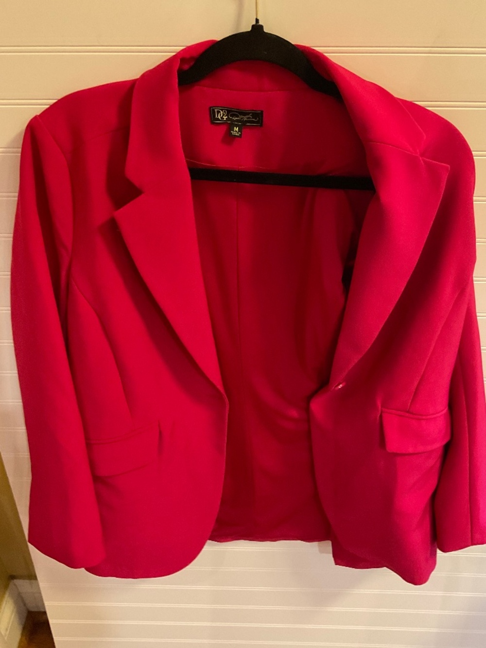 D2 Women’s Medium Hot Pink Fuchsia Tailored Blazer Jacket Barbiecore